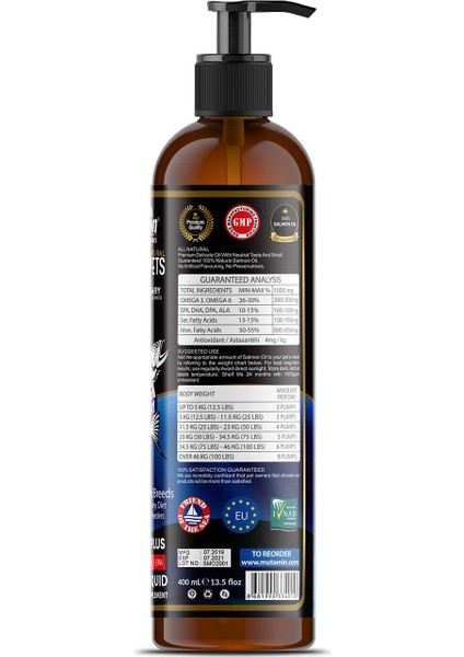 Mutamin Organics Norveç Somon Balık Yağı 400 ml