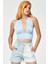Boyundan Bağlamalı Crop Top - Mavi Mavi - 40 1