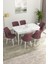 Concept Canisa Eva Serisi 80 x 132 cm Mdf Açılabilir Beyaz Mermer Desen Mutfak Masa Takımı + 6 Adet Sandalye 1