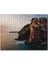 Italya Da Sahil Kasabası Kayalıklar Evler Günbatımı 120 Parça Puzzle Yapboz Mdf (Ahşap) 1