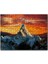Günbatımı Kızıl Gökyüzü ve Karlı Zirve 120 Parça Puzzle Yapboz Mdf (Ahşap) 1