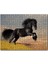 Çayırda Koşan Vahşi Siyah At 120 Parça Puzzle Yapboz Mdf (Ahşap) 1