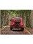 Ağaçlı Yol Yapraklar ve Kırmızı Fiat Bis 500 Parça Puzzle Yapboz Mdf (Ahşap) 1