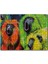 Rengarenk Maymunlar Yağlıboya Çizim 120 Parça Puzzle Yapboz Mdf (Ahşap) 1