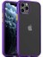 Apple iPhone 11 Pro Kılıf Ultra Ince Renkli Kenar Şeffaf Arka Yüzey Yumuşak Lüx Silikon Hom Kapak Mor 1