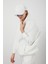 Tena Moda Kadın Ekru Üç İplik Kanguru Cepli Kapüşonlu Sweatshirt 5