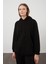 Tena Moda Kadın Siyah Üç İplik Kanguru Cepli Kapüşonlu Sweatshirt 3