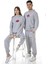 Vıshenka Unisex Anıme Baskılı 3 Iplik Kapüşonlu Kanguru Cepli Gri Renk Sweatshirt Takım 2