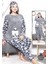 Kadın Peluş Welsoft Polar Kalın Kışlık Ev Pijama Takımı 1