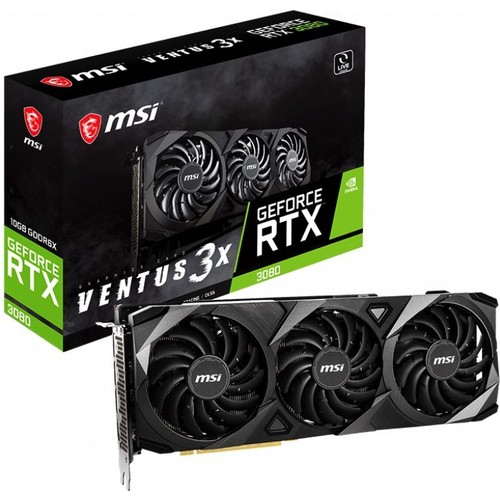 Msı Geforce RTX3080 Ventus 3x Plus 10GB 320Bit GDDR6X PCI-Express X16 LHR Nvidia Ekran Kartı