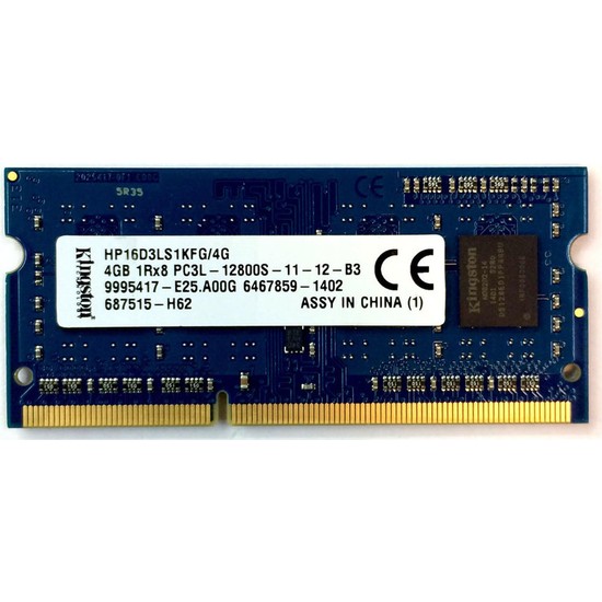 Kingston 4GB 1600MHZ DDR3L Notebook Ram HP16D3LS1KFG Fiyatı