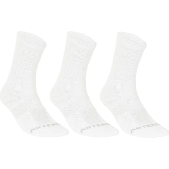 ARTENGO Spor Çorabı - Tenis Çorabı - Uzun Konçlu - Unisex - 3 Çift - Beyaz - RS500 Artengo