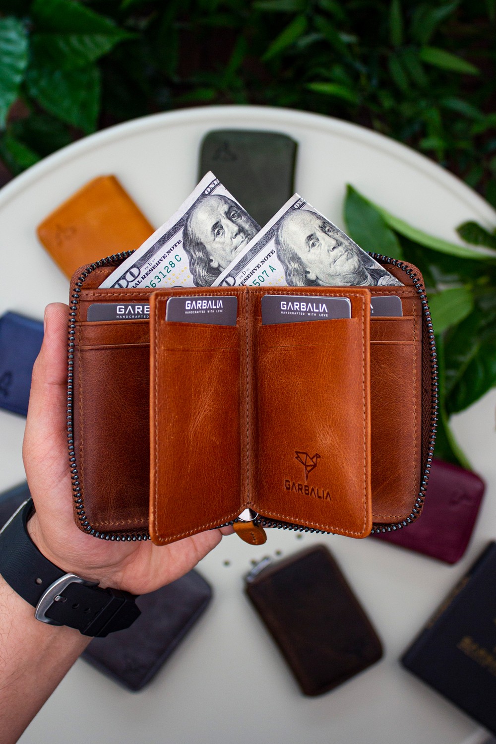 Garbalia Fargo Vintage Deri Fermuarlı Unisex Kartlık Cüzdan