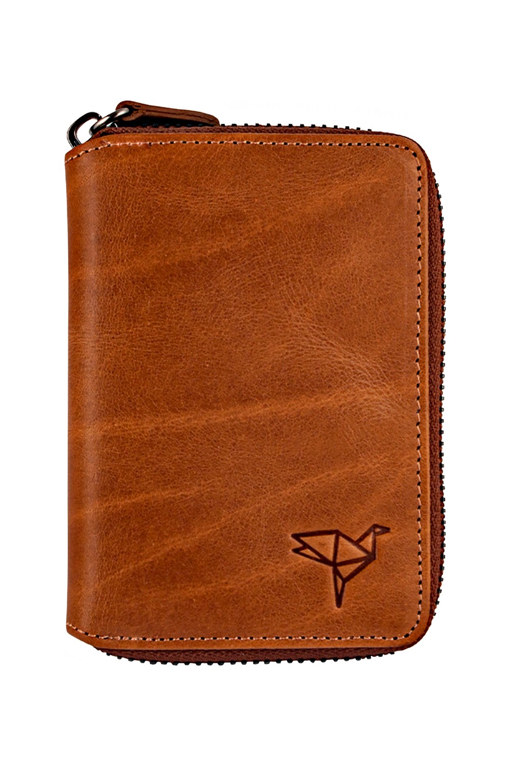 Garbalia Fargo Vintage Deri Fermuarlı Unisex Kartlık Cüzdan görsel 5