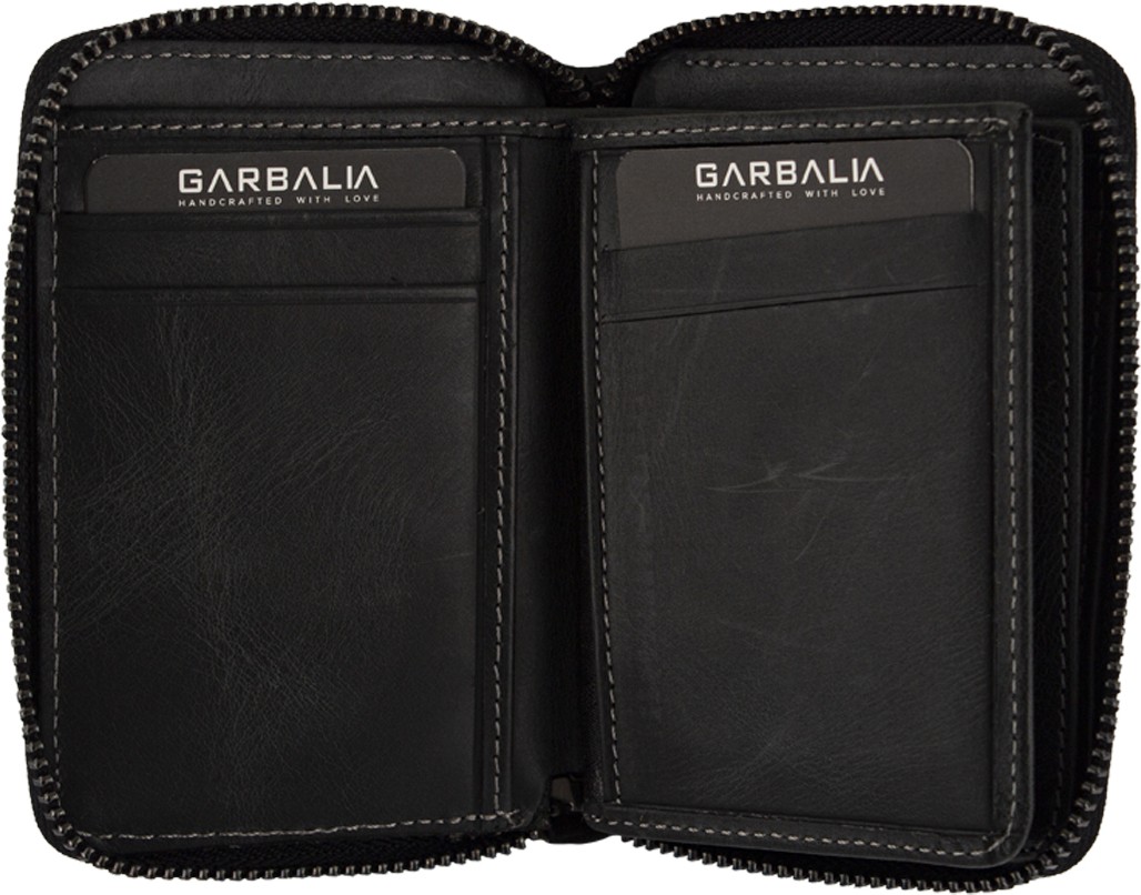 Garbalia Fargo Vintage Deri Fermuarlı Kartlık Cüzdan Siyah görsel 5