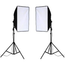 Cazip Shop Sürekli Işık Seti Softbox 2'li 50 x 70 cm + Ampul Set 2'li