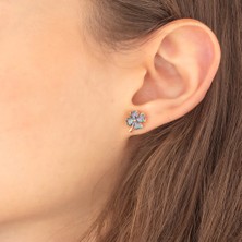 Miavi Silver 925 Ayar Gümüş Mistik Topaz Taşlı Yonca Küpe