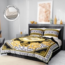 Monohome Premium Luxury Çift Kişilik Nevresim Takımı 3D Pamuk Saten Yellow Brand
