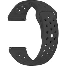 Case 4U Huawei GT2 Kordon Kayış Spor Delikli Esnek Silikon KRD-02 46mm - Siyah