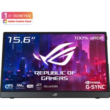 Asus Rog Strıx XG16AHPE 15,6 Tasınabılır USB Gamıng Monıtor IPS G-Sync Uyumlu 1920X1080 3ms 144HZ USB Type-C Micro-Hdmı mm 3yıl Mat Ekran,dahılı Batarya, Eyecare