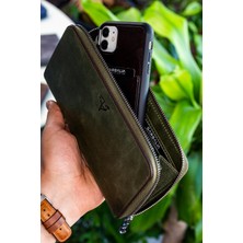 Garbalia Murphy Crazy Deri Telefon Bölmeli Mıknatıslı   Portföy Cüzdan Yeşil