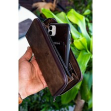 Garbalia Murphy Crazy Deri Telefon Bölmeli Mıknatıslı   Portföy Cüzdan Kahverengi