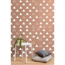 Lizpo Decor Modern Üçgen Duvar Sticker, Bebek ve Çocuk Odası Dekoratif Duvar Çıkartması Sticker, 3,5x3,5cm Beyaz 170 Adet