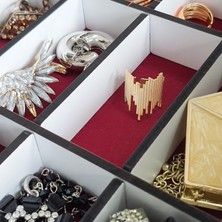 Design Otto Diamond Small Organizer Kozmetik Makyaj Kolye Küpe Yüzük Takı Kutusu Düzenleyici