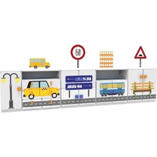 Woody Life Şehir Temalı Çocuk Odası Anaokulu Kreş Dolap Seti