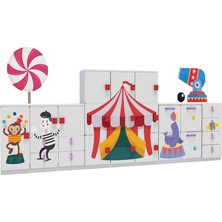 Woody Life Sirk Temalı Çocuk Odası Anaokulu Kreş Dolap Seti