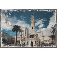 Webcenter  Izmir Saat Kulesi Görselli Ahşap Tablo