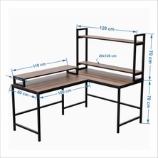 Yasmak Raflı L Ofis ve Çalışma Masası 610-C