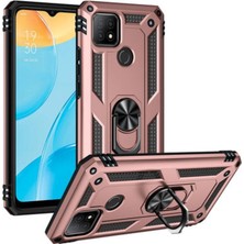 Good Case Oppo A15 Için Manyetik Yüzüklü Standlı Vega Sert Silikon Kılıf Rose Gold