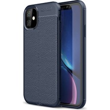 FitCase Apple iPhone 12 / 12 Pro Kılıf Focus Deri Desen Silikon Arka Kapak
