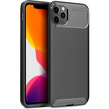 FitCase Apple iPhone 11 Pro Max Kılıf Focus Carbon Desen Silikon Arka Kapak