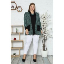 Kheos Içten Bluzlu Leopar Desenli V Yaka Cepli Hırka