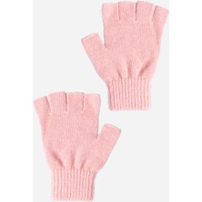 Pink Bear Klasik Angora Yünlü Unisex Yarım Parmak Eldiven