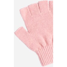 Pink Bear Klasik Angora Yünlü Unisex Yarım Parmak Eldiven