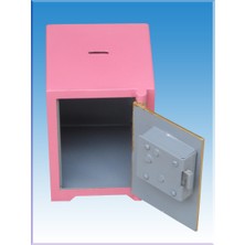 Kasataş ZA017KTM Çocuklar Için Özel Anahtarlı Kumbara Kasa Dışı Pembe K