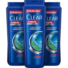 Clear Men Cool Sport Menthol Şampuan 600  ml x 3