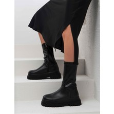 BeBeQ St.jones Siyah Streç Kısa Kadın Bot