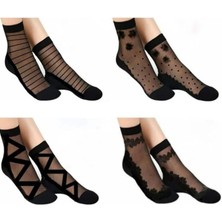 Siyah Tül Çorap 4lü