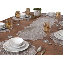 Tropik Home Amerikan Servis 8 Kişilik Valeria Gri Supla ve Runner Set 9 Parça Sunum Takımı Tropikhome