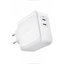 Spigen PowerArc ArcStation Pro 65W Hızlı Şarj Cihazı USB-C Gallium Nitride (GaN) (Tek Kullanımda 60W / Çift Kullanımda 45W + 20W) - ACH02693