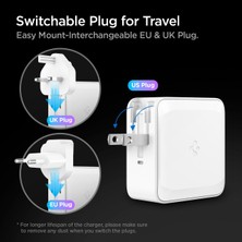 Spigen PowerArc ArcStation 45W Hızlı Şarj Cihazı USB-C (Tek Kullanımda 45W / Çift Kullanımda 20W + 20W) iPhone / Android / Macbook Travel Seyahat Şarj Adaptörü - ACH02613