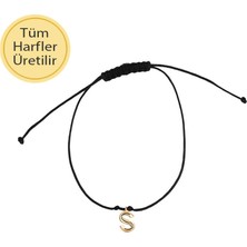 Engingold 14 Ayar Altın Sallantılı Harf Ipli Bileklik