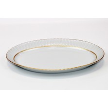 Güral Porselen Kütahya Porselen 35 cm Yaldızlı Kayık Tabak