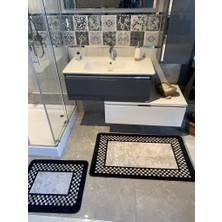 Brillant Melany 2'Li Lateks Taban Banyo Paspas Takımı (Ebat 60x100 - 60x50)