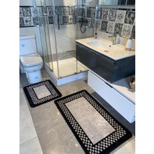 Brillant Melany 2'Li Lateks Taban Banyo Paspas Takımı (Ebat 60x100 - 60x50)