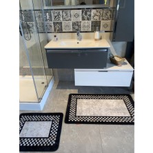 Brillant Melany 2'Li Lateks Taban Banyo Paspas Takımı (Ebat 60x100 - 60x50)